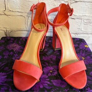 Aldo Pink Coral Chunky Heels